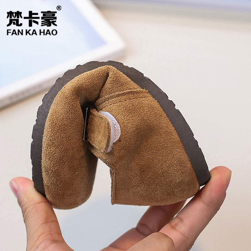 Vancahao niche style design baby birkenstock shoes  spring & fallnew arrivalk-stylekids small leather shoes girl bean shoes