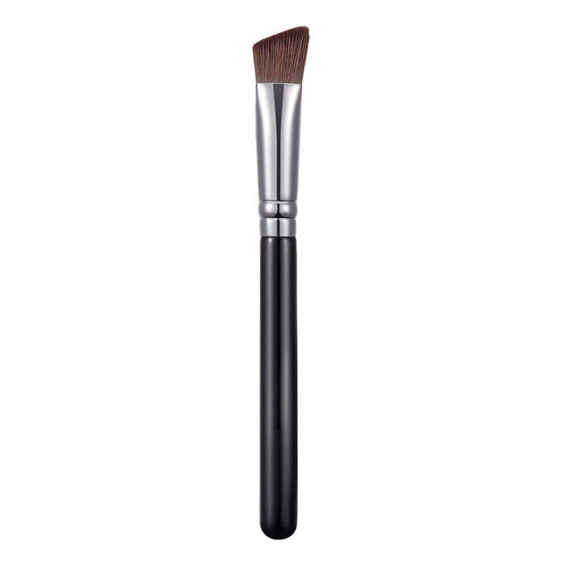 New triangular highlighter brush - perfect for brightening tear troughs, cheekbones, and reducing nasolabial folds. provides seamless coverage, no brush streaks, and excellent powder pickup for flawless makeup application