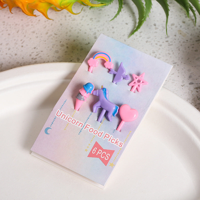 Japanese cartoon fruit picks creative children's food forks cake forks cute animal dessert forks plastic fruit forks