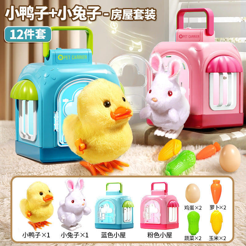 Wind-up toy jumping chicken can walk kidspopularstuffed jumping duck girl boy baby animal wholesale