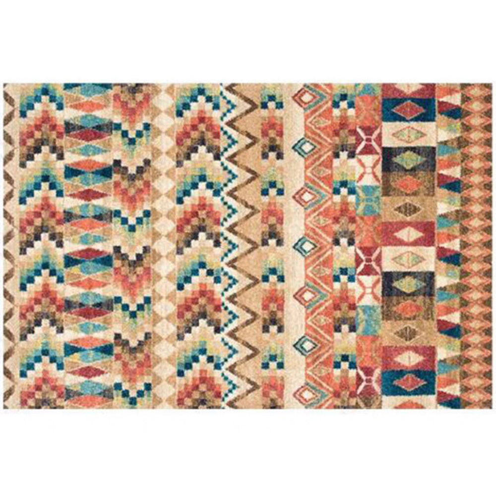 retro ethnic moroccan faux cashmere rug - durable, stain-resistant, perfect for living room coffee tables, bedroom bedside, and more