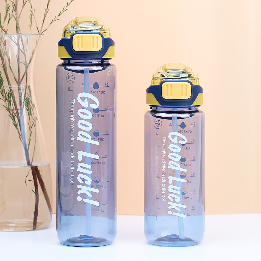 Factory custom large capacity plastic sports water bottle portable tumbler summer cross-border bounce lid direct drink cup