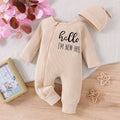 Amazon's new autumn and winter european and american newborn onesie letter printinglong sleeves multi-color bag butt hat two-piece set