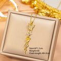 [titanium steel] cross-border popular copper micro-embedded butterfly necklace for women, accessible luxury, fashionable and high-end long clavicle chain accessories