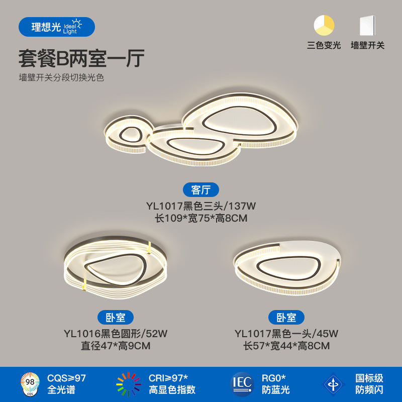 Living room ceiling light modern simple atmosphere creative pebble shape full spectrum lighting whole house package combination