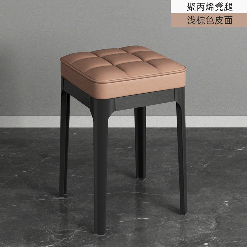 Stackable dining table and stool, modern casual bar back chair, for home scandinavian plastic dining chair, soft bag makeup stool