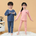 Children's  new double-sided german velvet solid color cut-to-fit autumn/winter warm clothing set - two-piece
