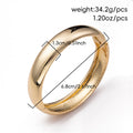 Open bangle wholesale - european & american cross-border fashion jewelry - smooth, minimalist metal style - wide round spring bracelet for women
