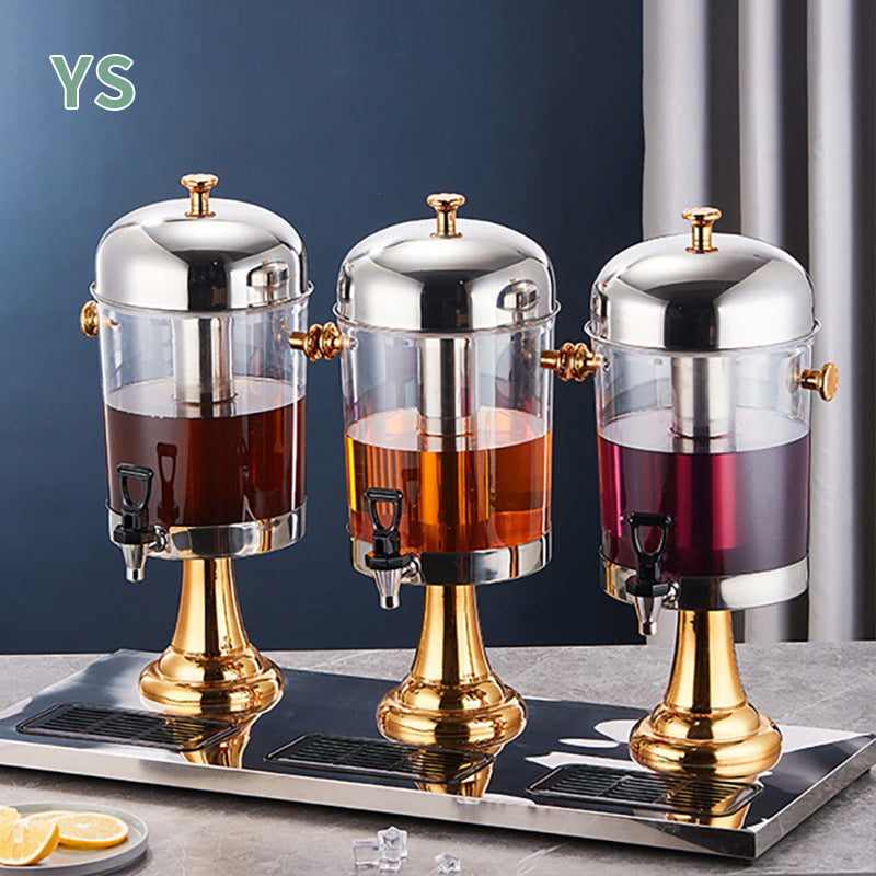 Hot and cold tripod, hotel commercial beverage bucket Stainless steel visual beverage machine Juicer faucet, juice tripod