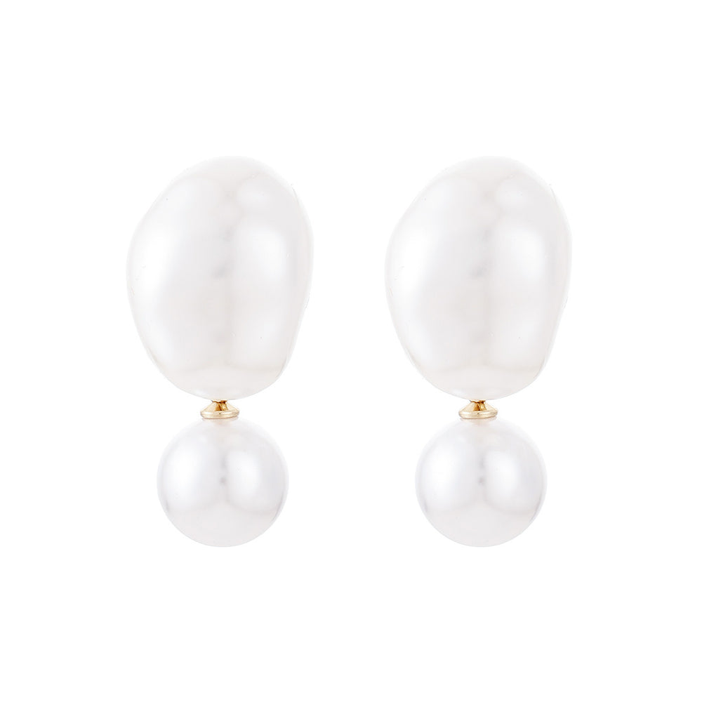 European and american new fashion earrings jewelry, trendy and unique statement faux pearl dangle earrings, niche ins high-end stud earrings