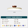 Raw wood style milky white double-layer round ceiling light with walnut wood base - ideal for condo apartments, b&bs, and kids' bedrooms