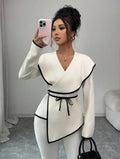 european and american cross-border spring new arrivals: elegant, chic, and slimming korean-style designer women's top