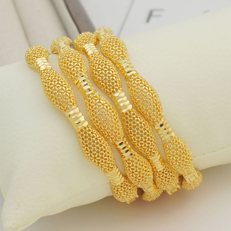 Middle eastern elegant fashion women's openwork carved gold-plated bangle, bohemian christmas style, sister's gift, wedding present