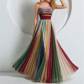 summer new women's clothing - cross-border  us & europe - fashionable bandeau colorful printed party dress