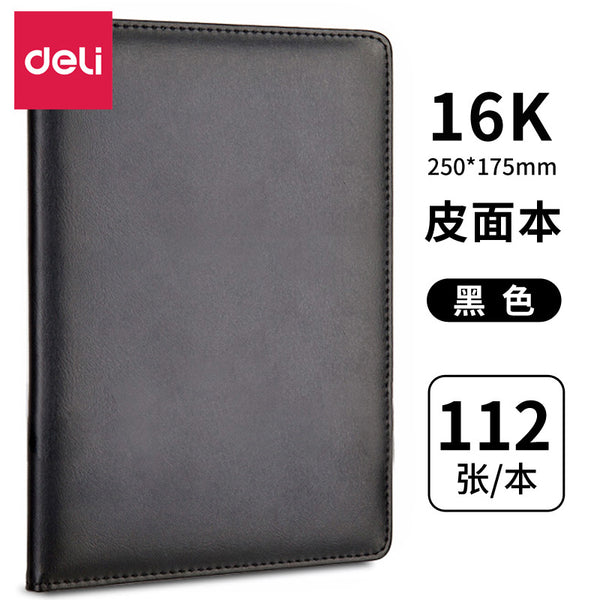 Deli Stationery 3161 Business Notebook Notebook Large 16k Leather Book 112 Pages Diary Office Book