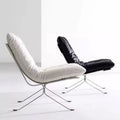 Ohm casual chair - nordic wabi-sabi style designer import: leather, goose down filling, metal frame, comfortable single sofa chair