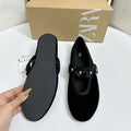 Za's 2025 new women's shoes: low-heeled, elegant, socialite-style pumps with closed toe, low-cut design, and ankle strap