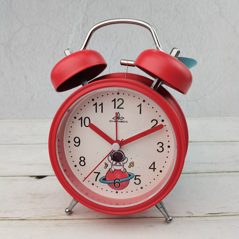 Alarm clock new cartoon creative students with large volume clock decoration luminous silent wrought iron bell alarm clock Y43
