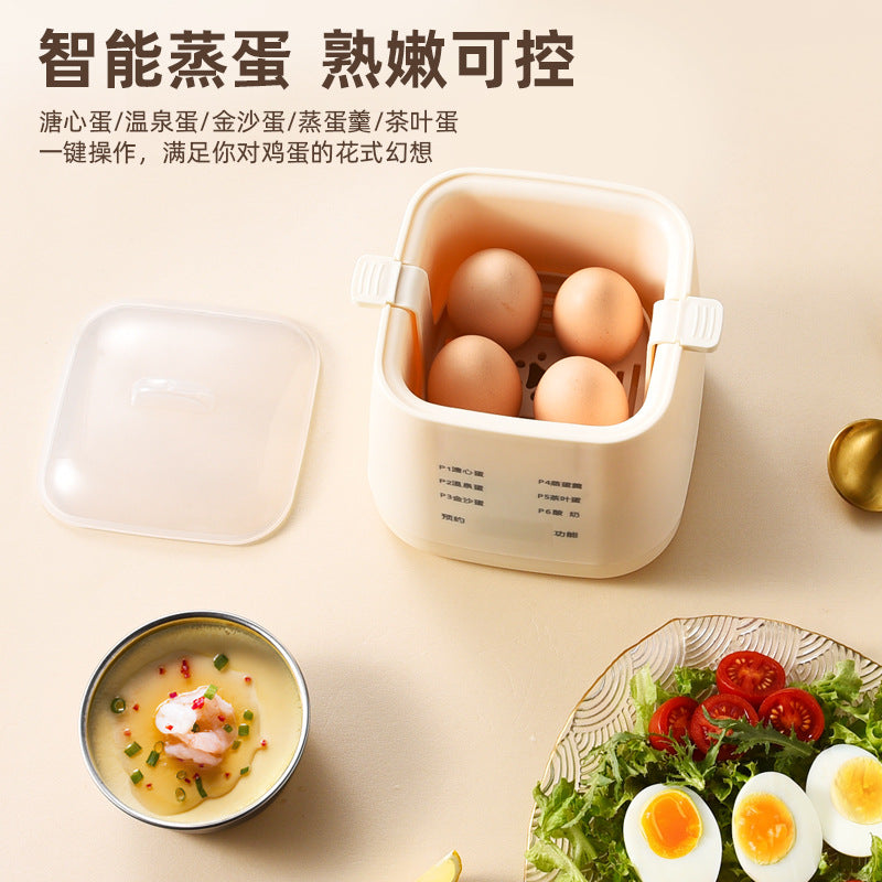 Mini small programmable timed breakfast egg cooker automatic power off fully automatic multifunctional steamed egg maker