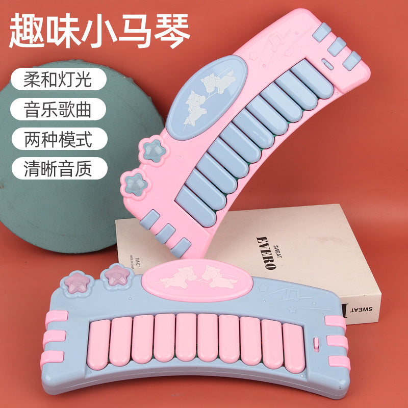Kids' cartoon musical pony electronic keyboard - multifunctional toy for infants and toddlers, playable by boys and girls ages 0-6