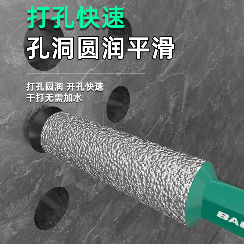 Grinding and drilling all-in-one hole opener, special grinding head for trimming, hexagonal handle, dry diamond drill bit for ceramic tiles and glass