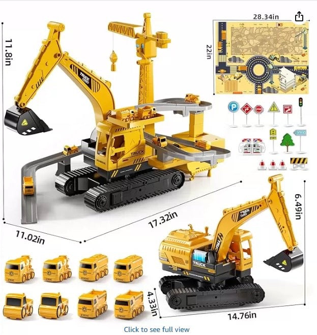 hot-selling children's toys, inertial excavator track with music, early education educational export toy car wholesale