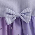 Exportgirl light purple pit strips flying sleeves gradient star mesh skirt summerkidsbows princess dress trendy