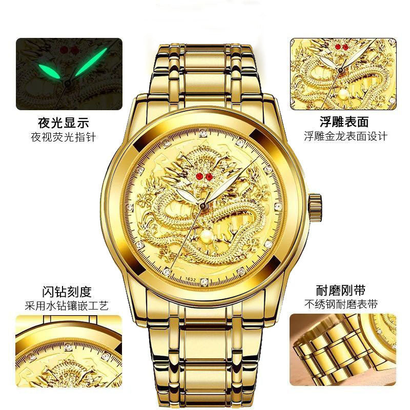Classic steel band men's quartz watch - business casual, waterproof, luminous, factory direct from live stream