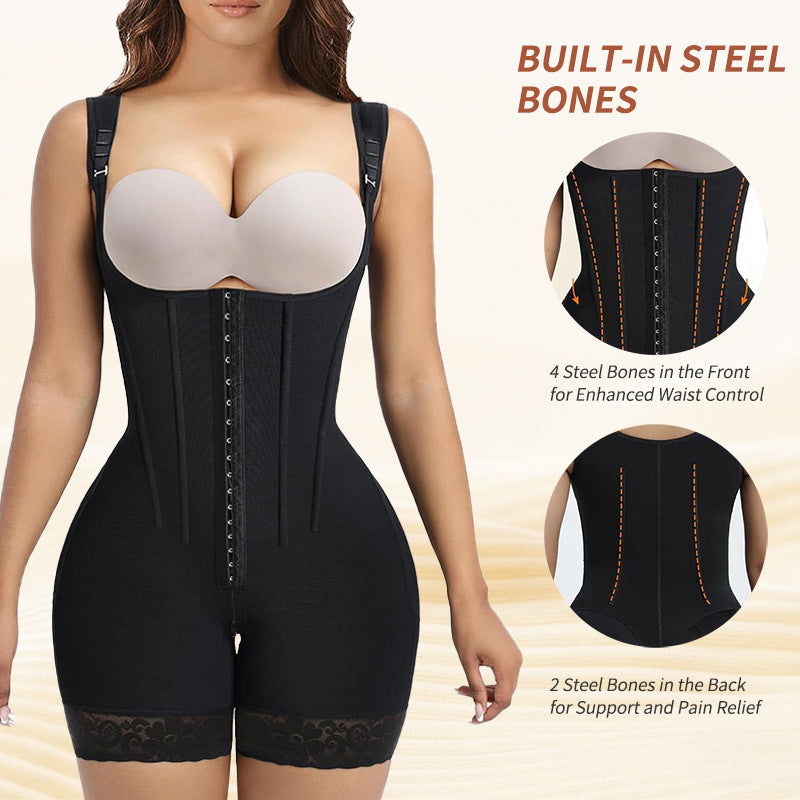 best selling steel boned buttoned one-piece shapewear women's vest hip lifting and abdominal tightening body shaping corset