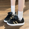 Hong kong style retro bread shoes for women ins trend 2026 spring and summer new arrivalcasual black gold german training easiest for match sneakers for women