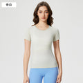 New women's short-sleeve crew neck activewear t-shirt - running, fitness, slim fit, breathable, shaping yoga top - s2067