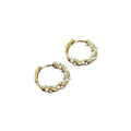 Luxury chic circle pearl earrings - women's fashion minimalist studs, unique design, exquisite jewelry