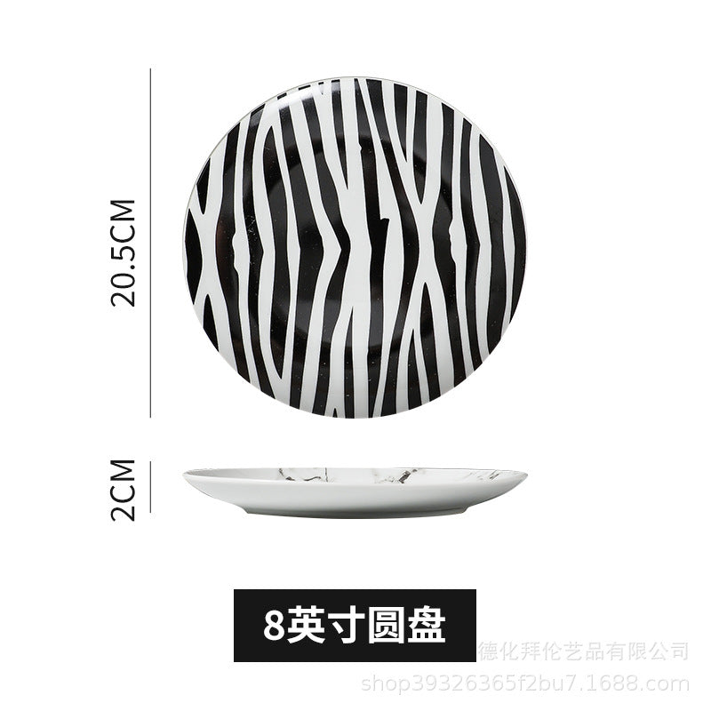 European-style popular creative ceramic dessert plate, three-layer skewer plate, snack plate, pastry plate, afternoon tea special flat plate