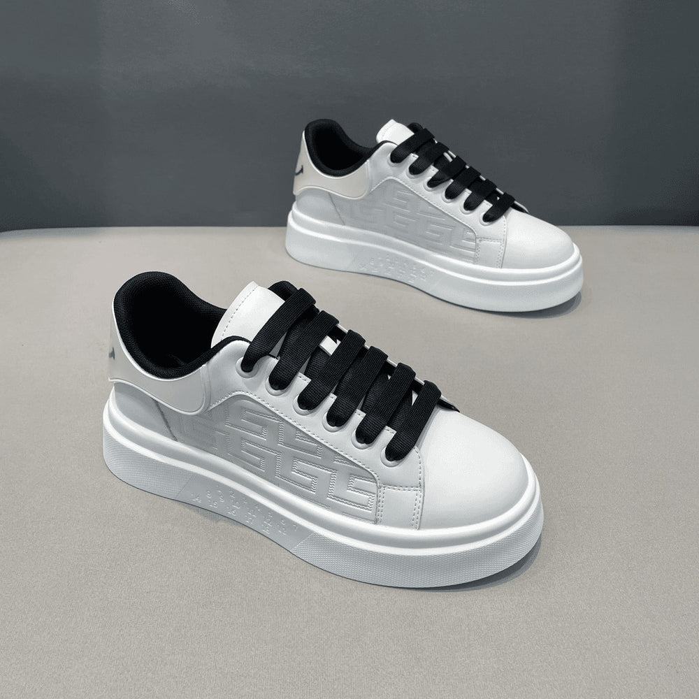 Men's spring 2026 new breathable chunky sole height increasing sneakers, fashionable and versatile athletic casual shoes, men's white sneakers