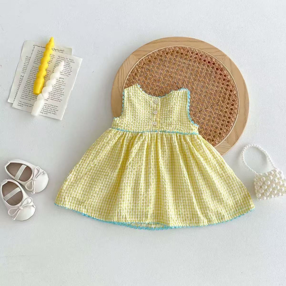 Baby dress girls' summer vest dress girls' dress summer baby dress western style princess dress suspender skirt