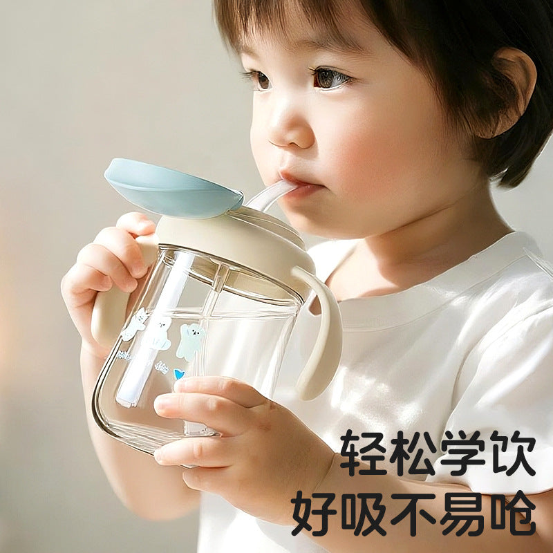 Babysaurus sippy cup - tritan straw cup for kids, infants, and babies - customizable for water, milk, and formula