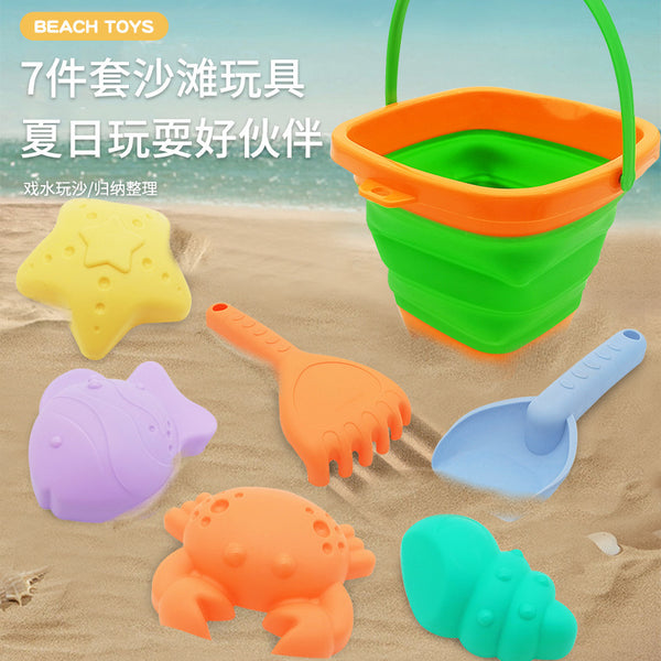 Cross-border export children's beach toy car, sand digger, sand tool set, hourglass sand pool kettle, boys and girls