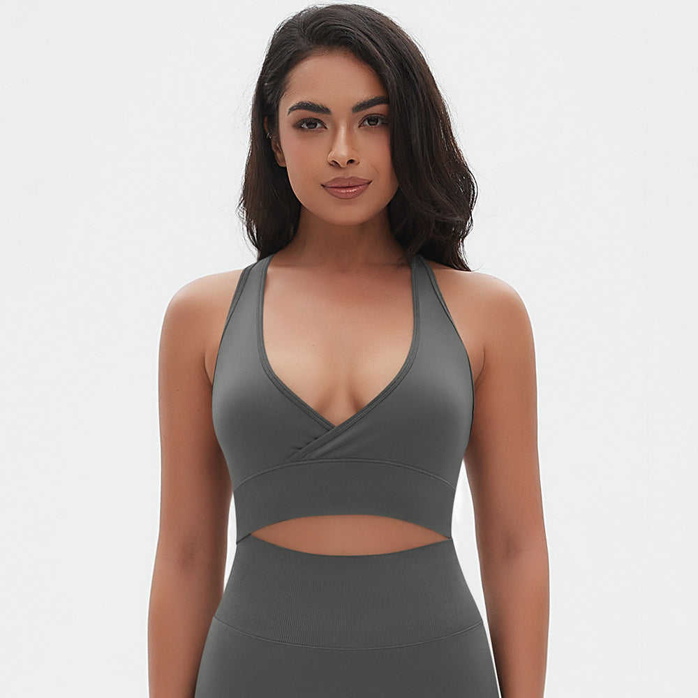 European and american seamless yoga wear sexy backless sports bra breathable push-up yoga bra running fitness tank top for women