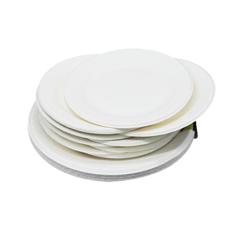 Disposable paper plates - bbq, party, and dining - eco-friendly, biodegradable, thickened, and durable pulp plates
