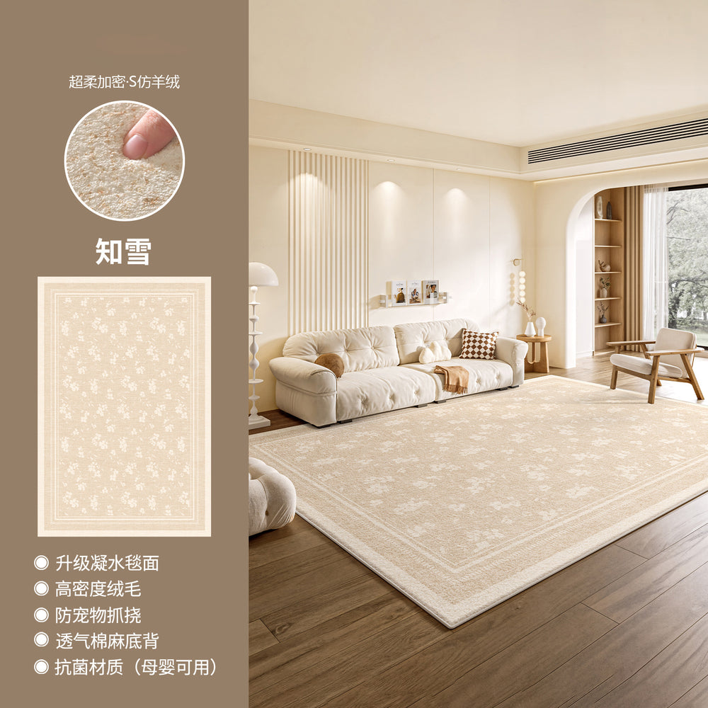 Creamy chic luxury waterproof & stain-resistant rug - new home collection, thickened, customizable, high-end area rug for living room, bedroom, or bedside