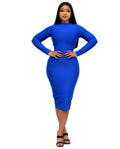 new african cross-border fashion: women's long-sleeve, bodycon, professional-style dress