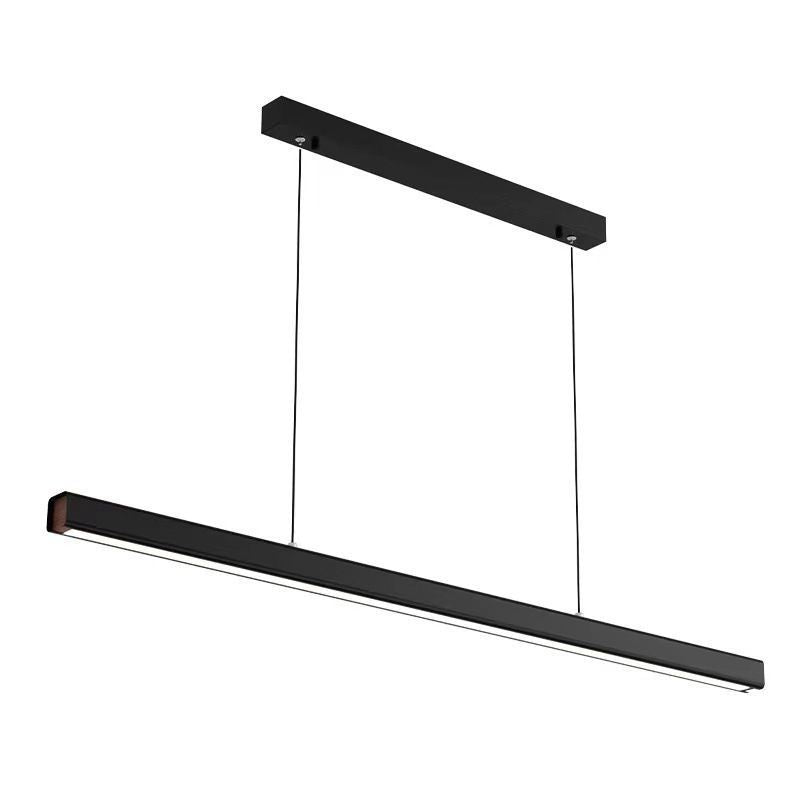 Modern minimalist integrated linear dining table/bar counter pendant light - eye-caring fixture for office, restaurant, and dining room