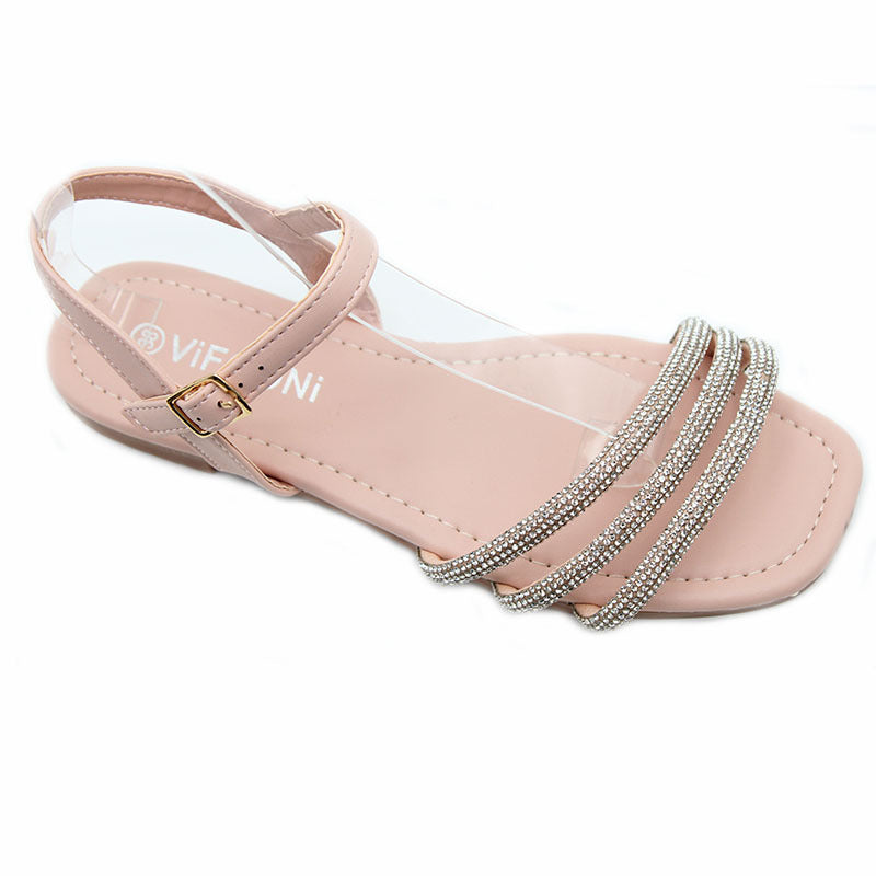 Ladies Sandals factory spot wholesale sandals women's light luxury rhinestone flat sandals non-slip beach sandals