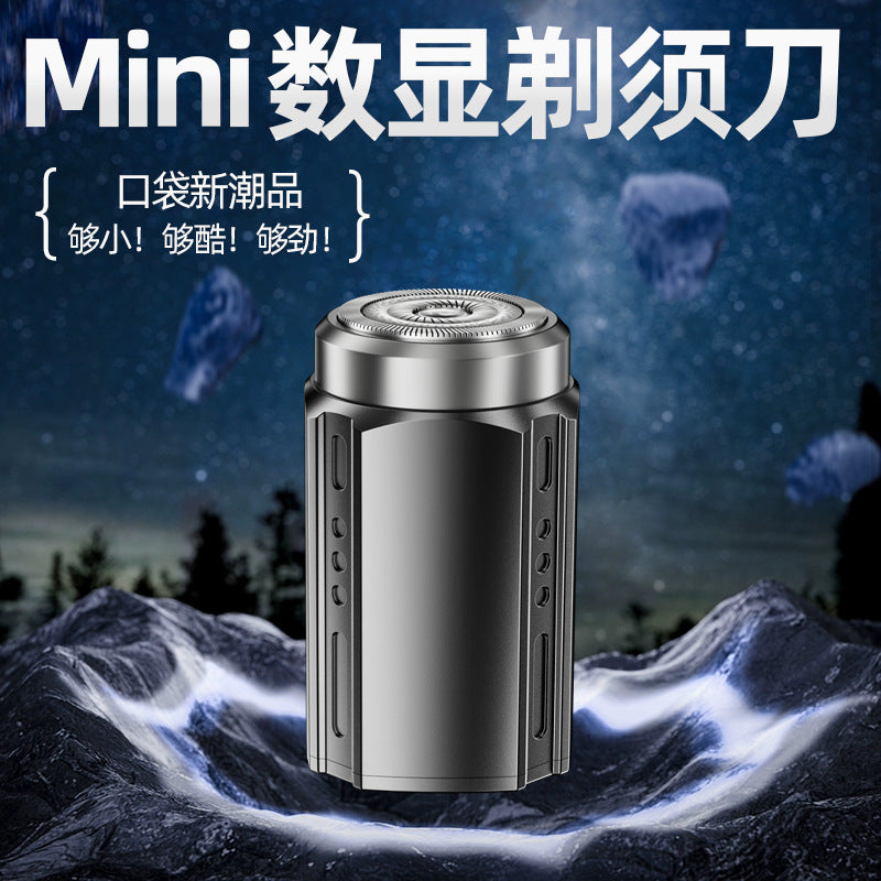 Custom aluminum alloy body mini shaver - portable travel electric razor with digital display for men