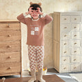 Kidsfall and winter shu velvet 320gthickenedpure cotton autumn clothes and long pants home clothes suit class a boneless baby suit clothes