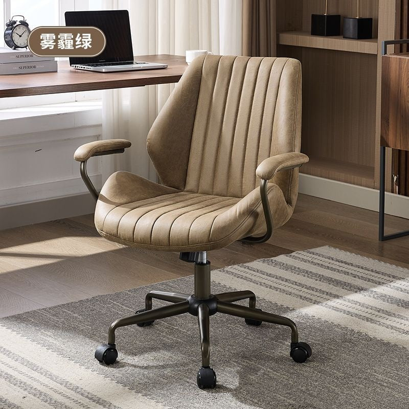 Retro leather computer chair, comfortable office chair, anchor chair, new study chair, rotating lift