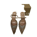 Summer new arrivals 2024: french pointed-toe high heels - mesh, rhinestone-embellished, low-cut, slingback, open-back stiletto sandals for women