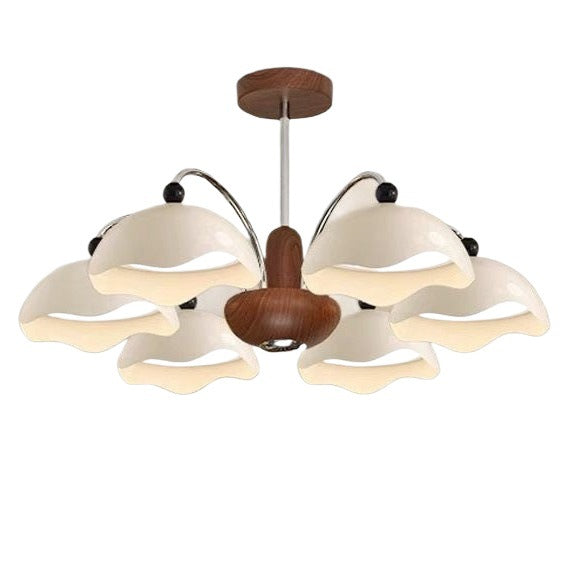 Medieval style eggshell main light American simple retro high-end walnut color bedroom study lighting living room chandelier