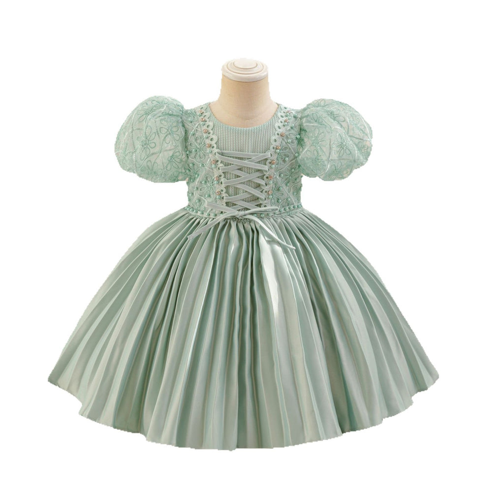 New arrival: puff sleeve lace princess dress for girls - perfect for birthday parties and special occasions!