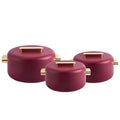 Food warmer containerexportsuit3pcs gold handle double-layer thermal insulation box 1l-2l-3.5l